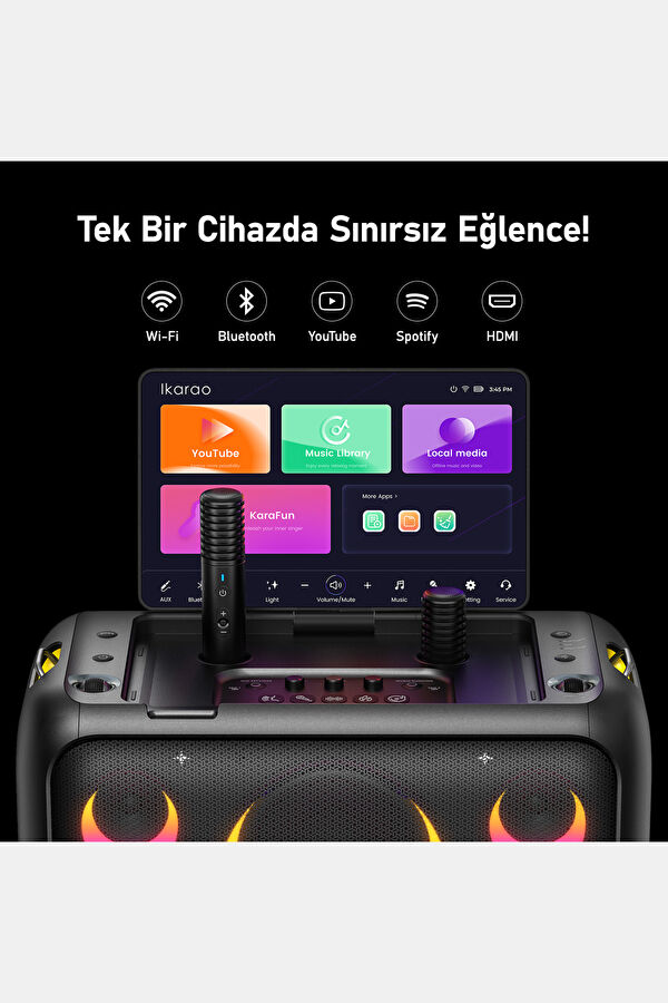 Partybox Break X1 800W Karaoke Bluetooth Hoparlör Seti 6