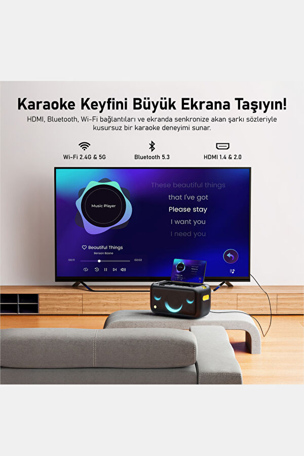 Partybox Break X1 800W Karaoke Bluetooth Hoparlör Seti 8