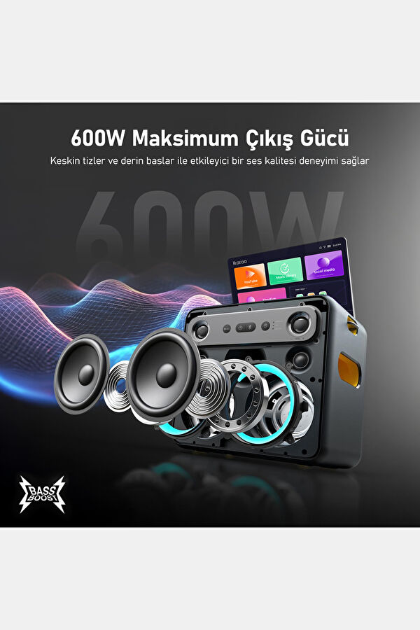 Partybox Break X2 600W Karaoke Bluetooth Hoparlör Seti 2