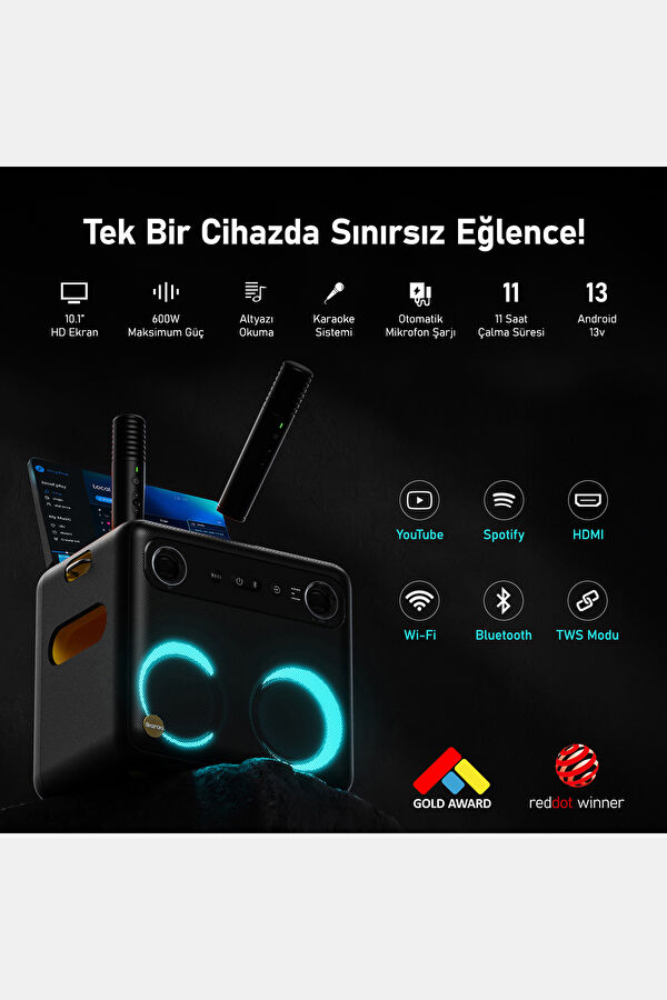 Partybox Break X2 600W Karaoke Bluetooth Hoparlör Seti 3