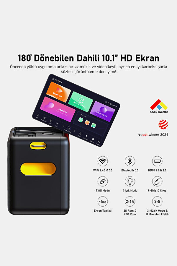 Partybox Break X2 600W Karaoke Bluetooth Hoparlör Seti 4