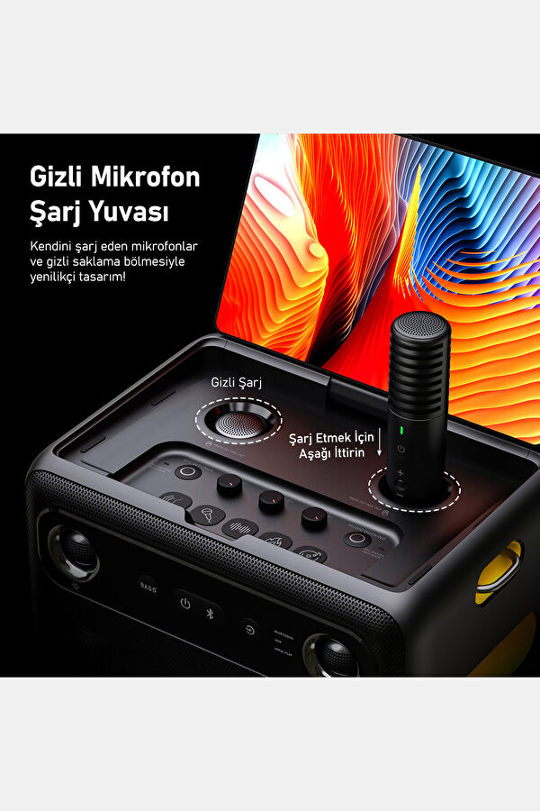 Partybox Break X2 600W Karaoke Bluetooth Hoparlör Seti 6