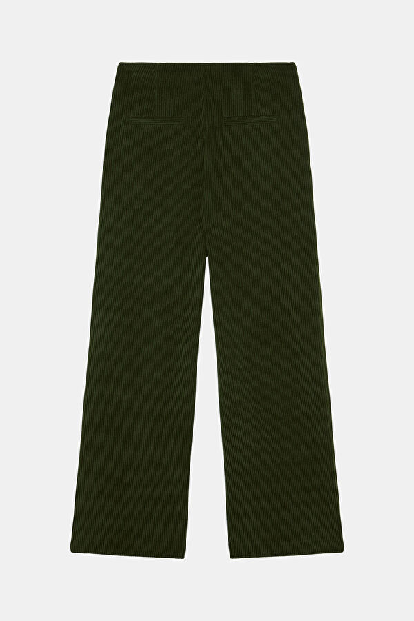 Haki Wide Leg Kadın Pantolon 2