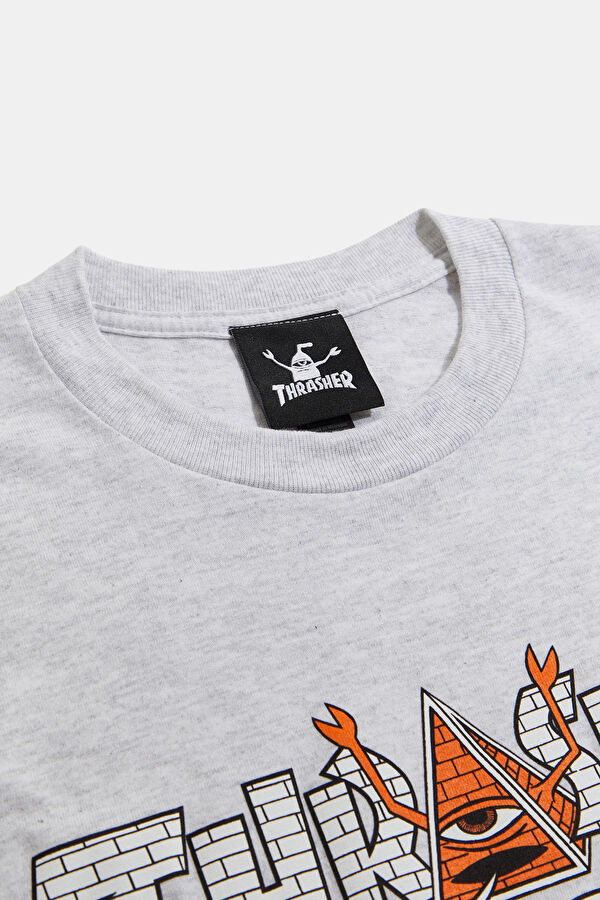 Relax Fit Light Grey Crew Neck Printed Men's T-Shirt 3