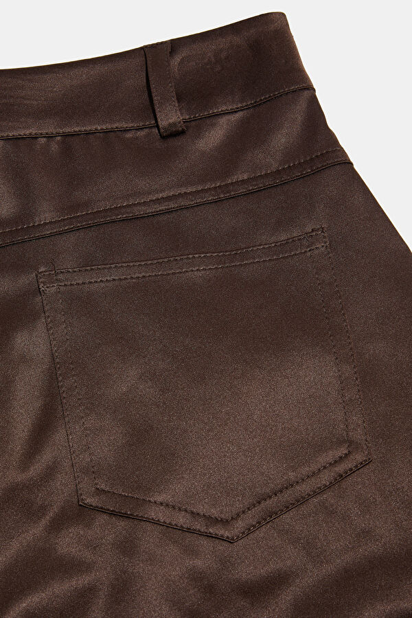 Dark Brown Pipe Leg Pants 5