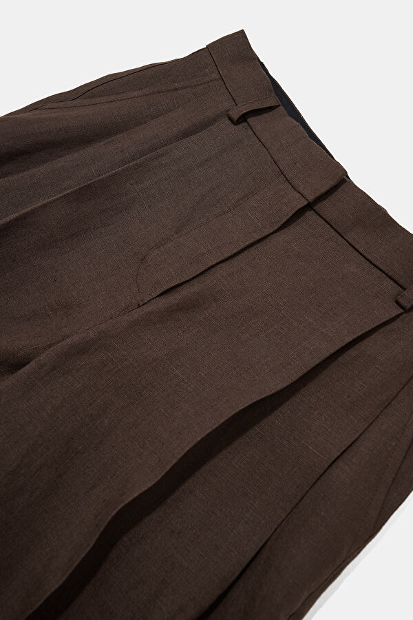 Coffee Brown Viscose Women's Straight Leg Trousers 3