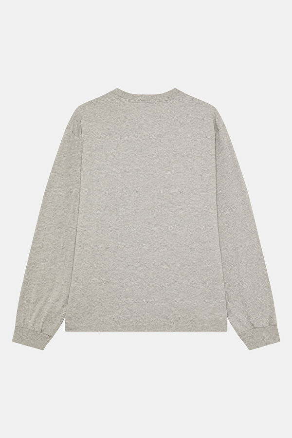 Gri Relax Kalıp Bisiklet Yaka Erkek Sweatshirt 2