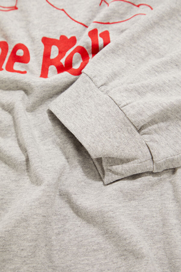 Gri Relax Kalıp Bisiklet Yaka Erkek Sweatshirt 5