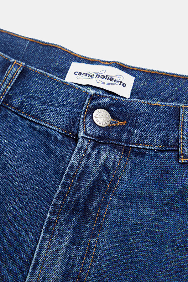 Oversize Mavi Bol Paça Organik Pamuk Jean Erkek Pantolon 3