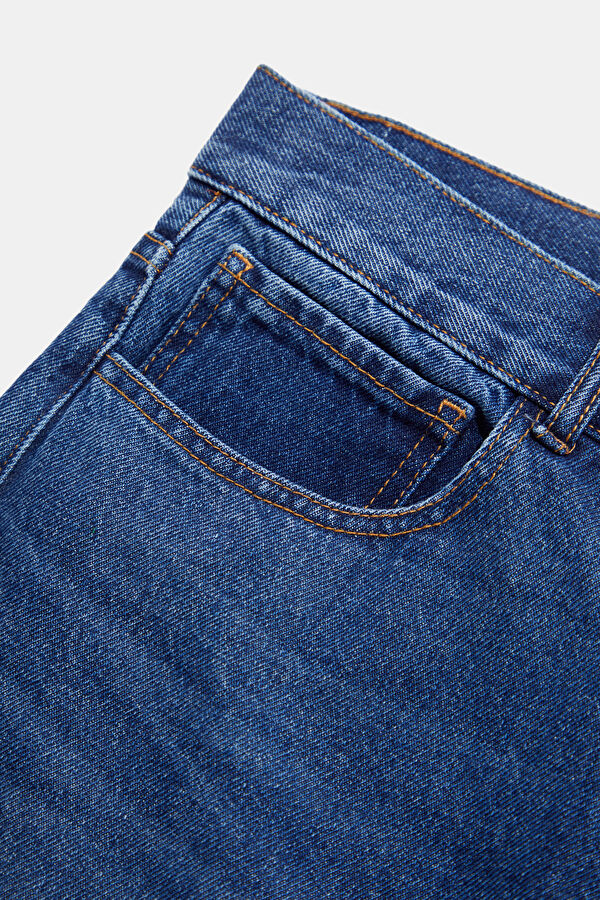 Oversize Mavi Bol Paça Organik Pamuk Jean Erkek Pantolon 5