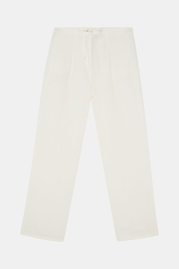 Off-white wide-leg women's trousers