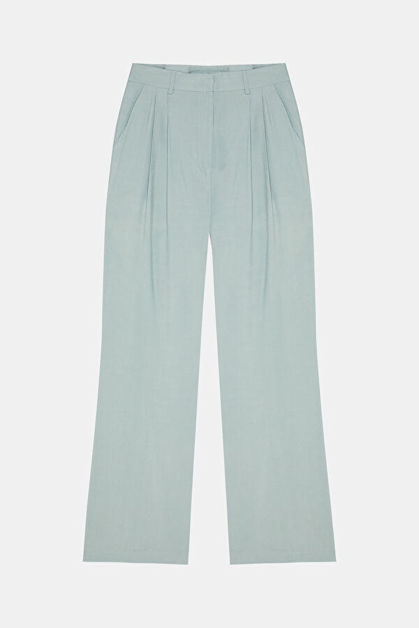 Aqua Green Wide Leg Women's Trousers