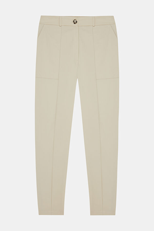 Light Grey Wide Leg Women's Trousers