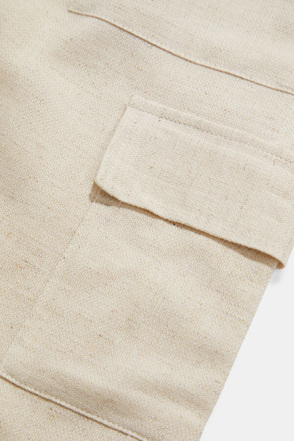 Cream Cotton/Linen Shorts 4