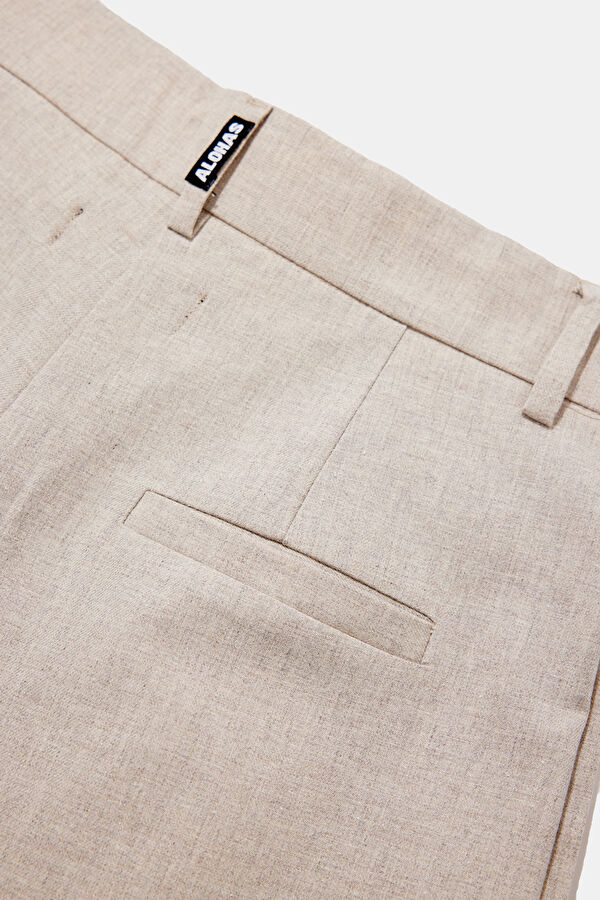 Krem Wide Leg Kadın Pantolon 7