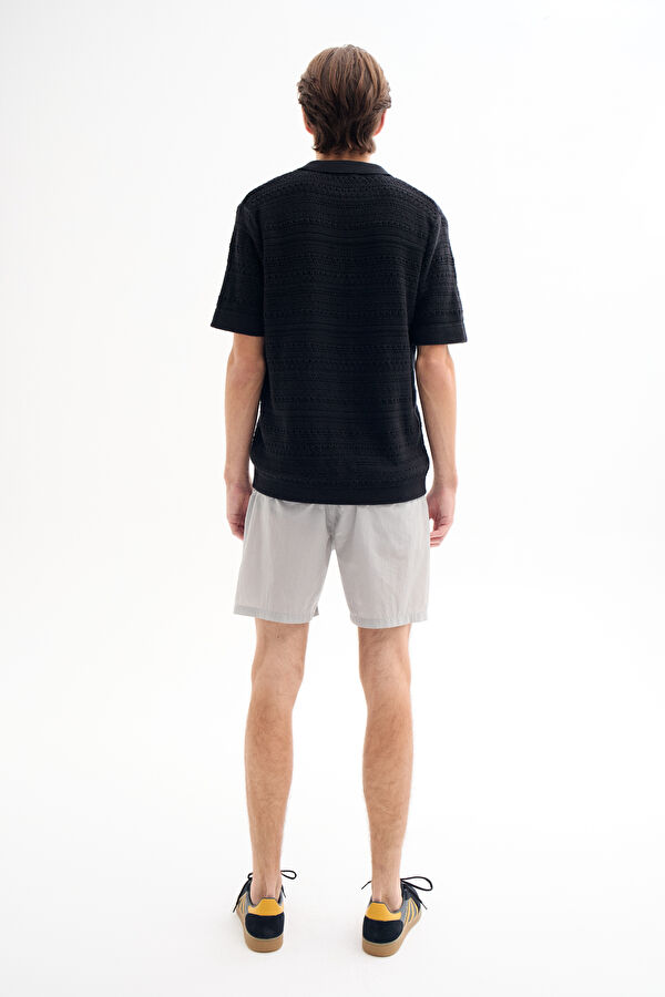 Navy Blue Polo Collar Men's T-Shirt 2