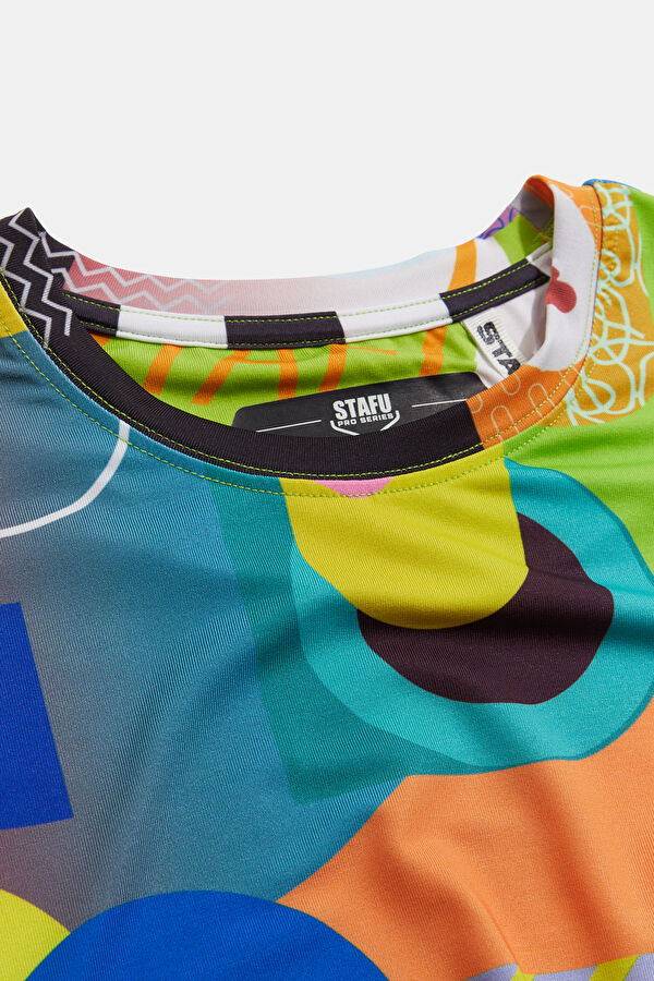 Multicolored Crew Neck Patterned T-Shirt 5