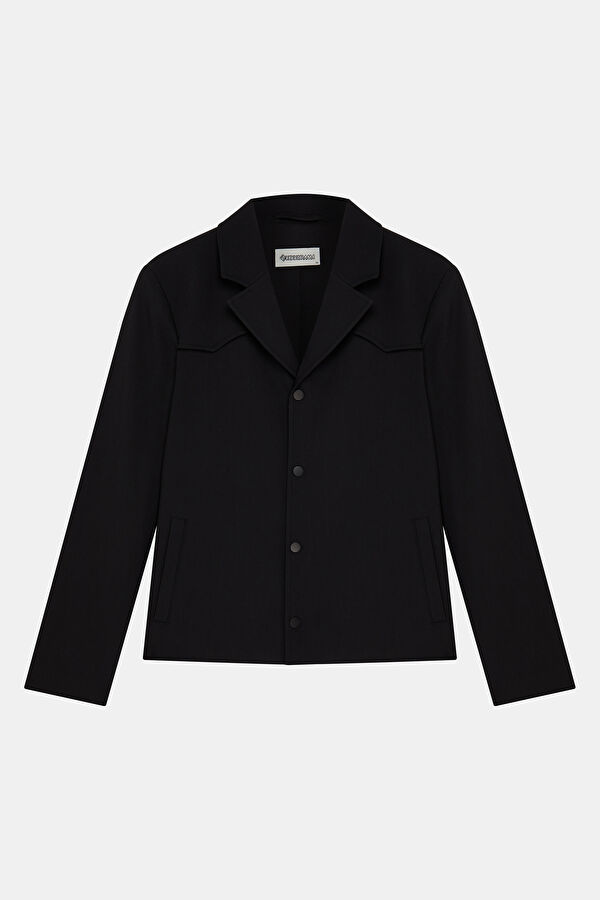 Black Snap Button Men's Jacket