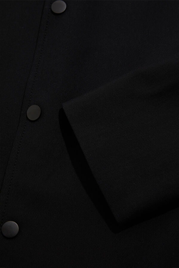 Black Snap Button Men's Jacket 4