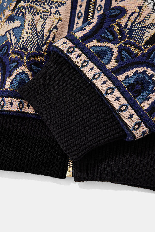 Women's Jet Jacquard Bomber Jacket in Black 4