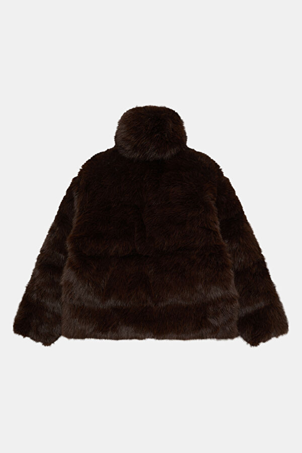 Brown Women's Faux Fur Coat 2