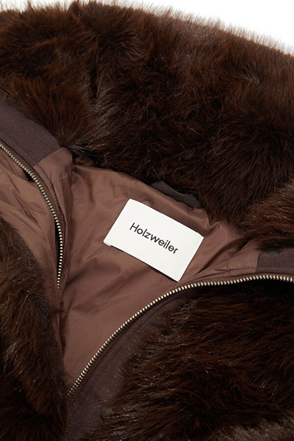Brown Women's Faux Fur Coat 3