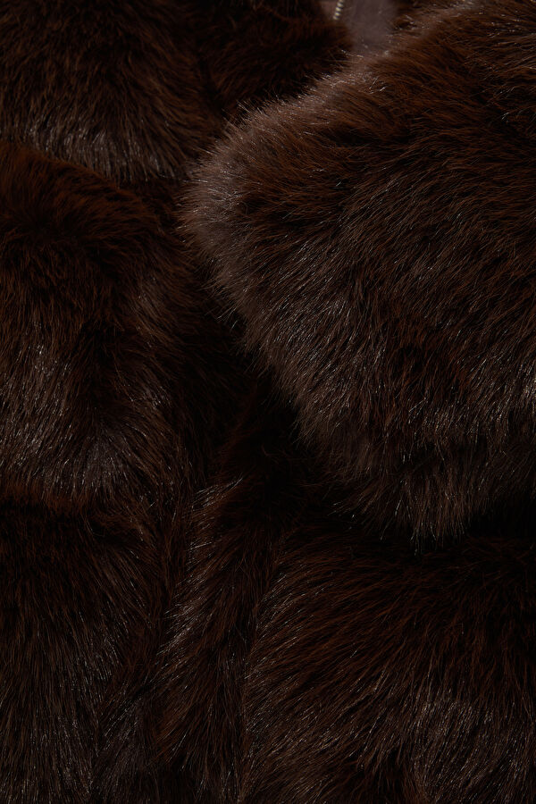 Brown Women's Faux Fur Coat 4