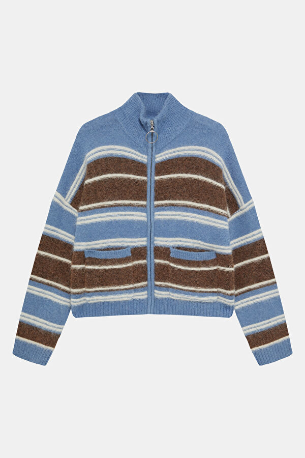 Blue Wool Women's Cardigan