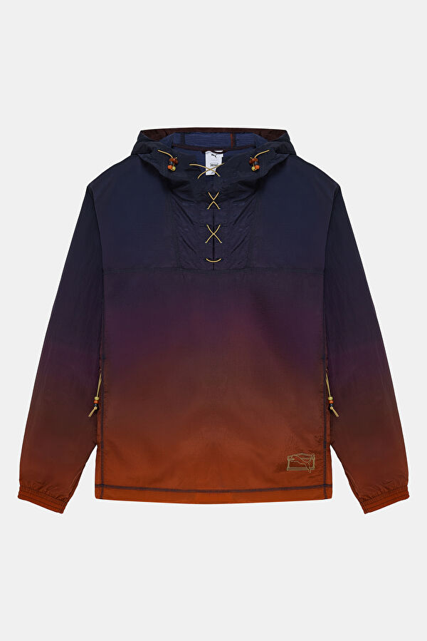 X Aries Burgundy Gradient Pattern Men's Raincoat