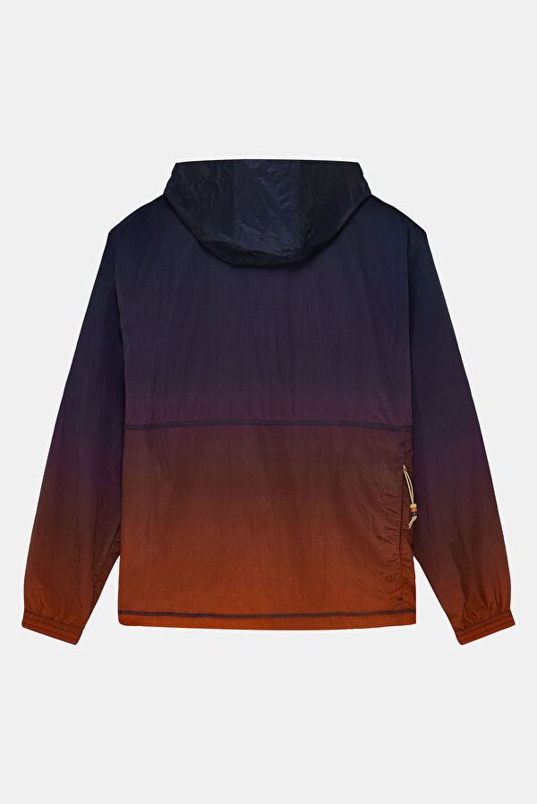X Aries Burgundy Gradient Pattern Men's Raincoat 2