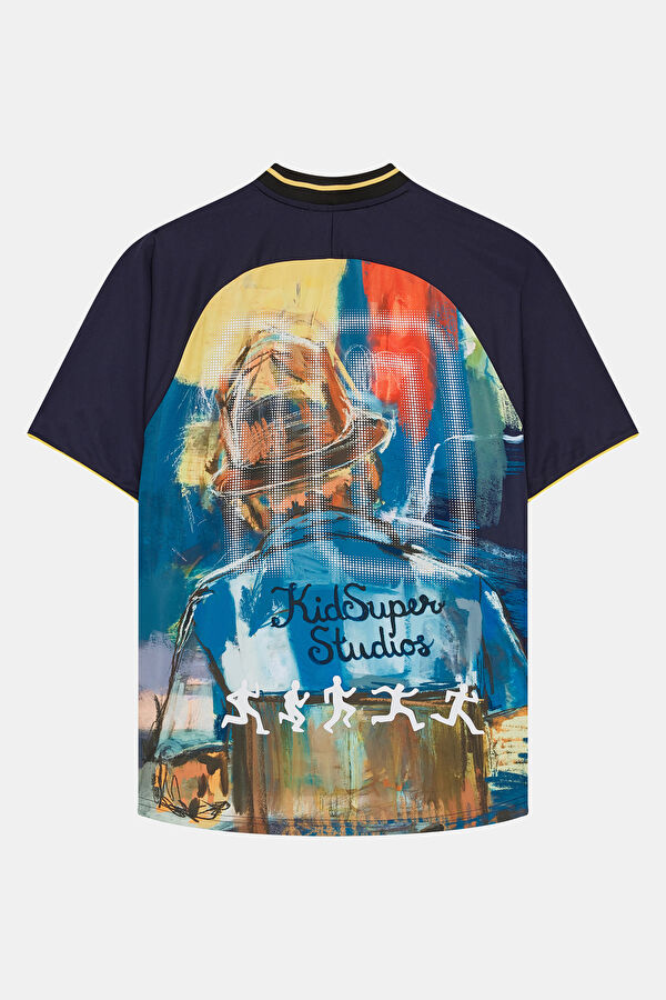 X Kidsuper Graphic Oversize Çok Renkli V Yaka Baskılı Erkek T-Shirt 2