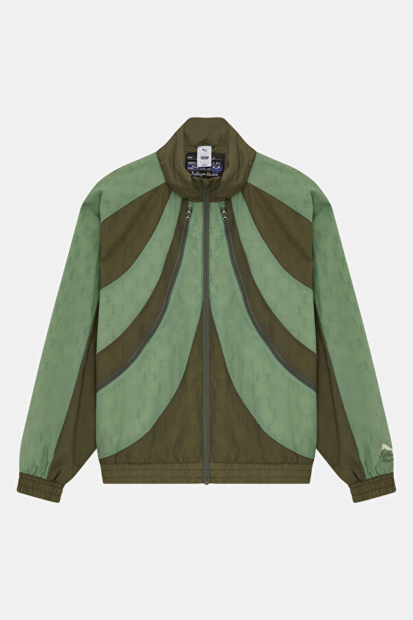 X Kidsuper Windbreaker Khaki Zip-Up Men's Jacket