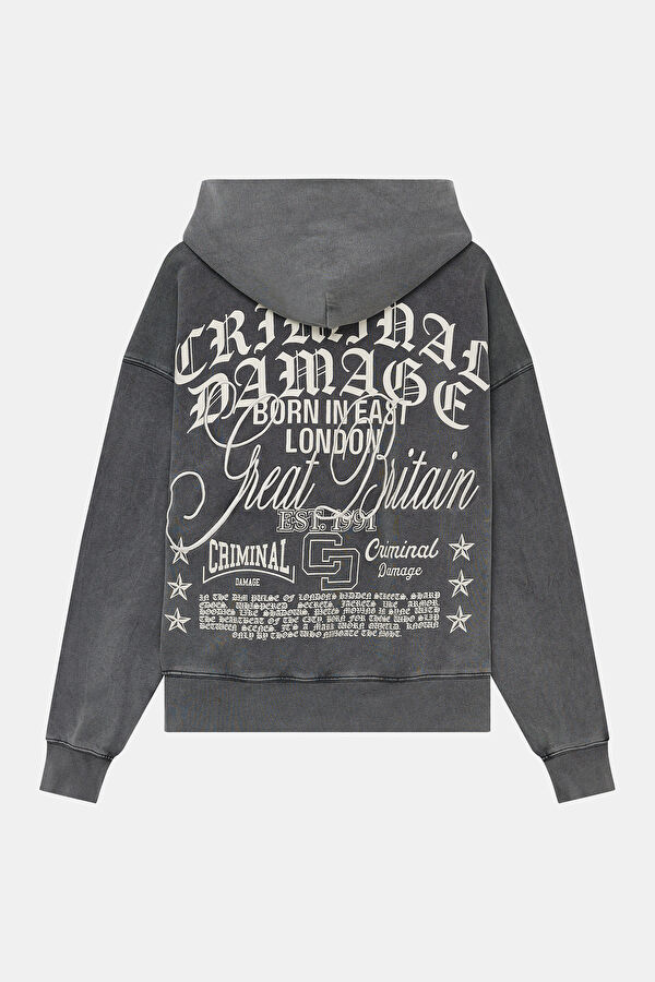 Antrasit Oversize Kapuşonlu Erkek Sweatshirt 2