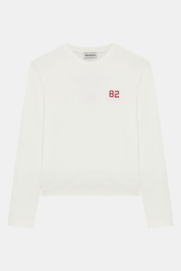 Off-white crew neck printed women's T-shirt