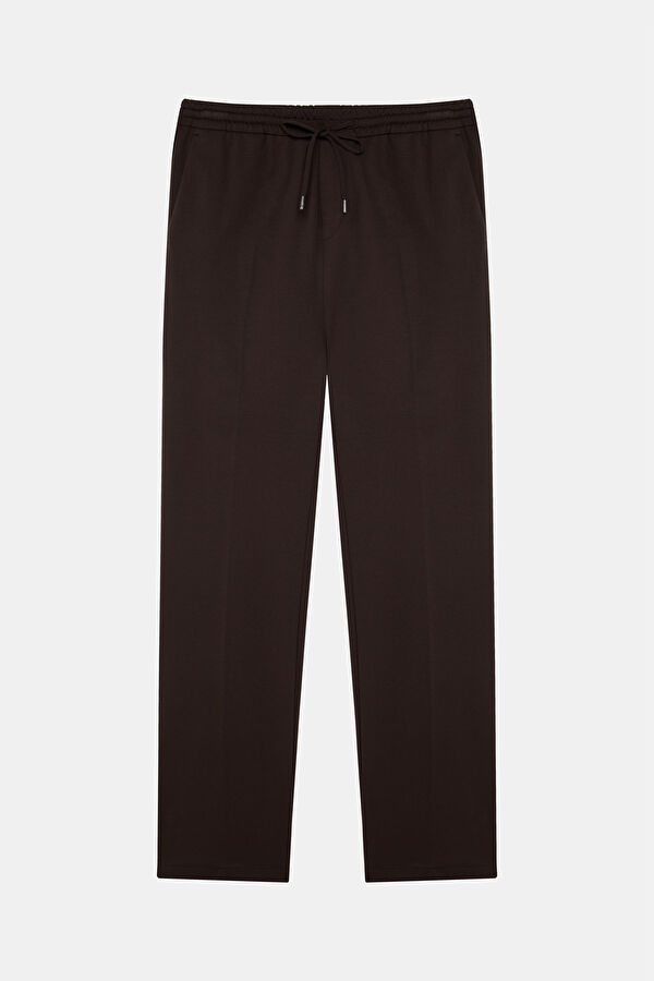 Coffee Brown Straight Leg Viscose Men's Trousers 3