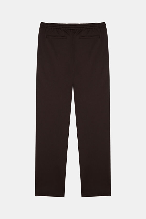 Coffee Brown Straight Leg Viscose Men's Trousers 4