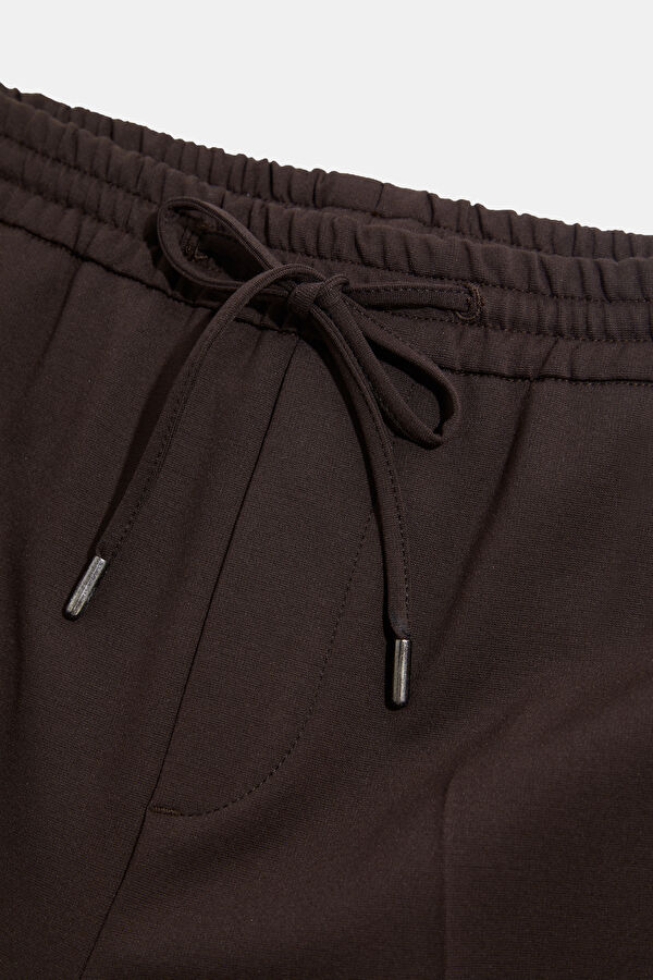 Coffee Brown Straight Leg Viscose Men's Trousers 5