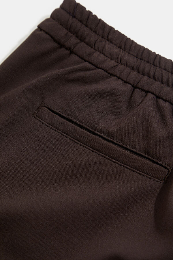 Coffee Brown Straight Leg Viscose Men's Trousers 6