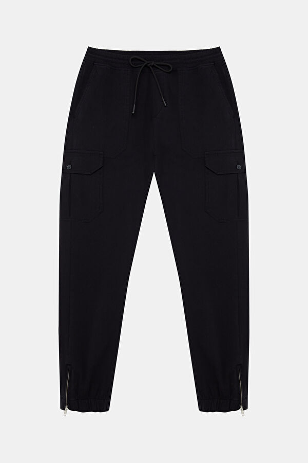Black Slim-Fit Men's Trousers