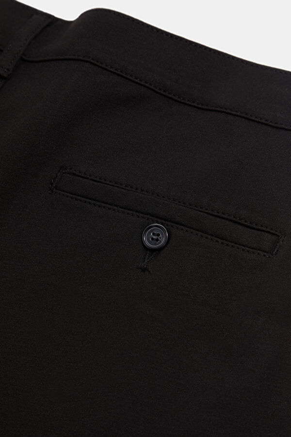 Black Viscose Men's Straight Leg Trousers 4
