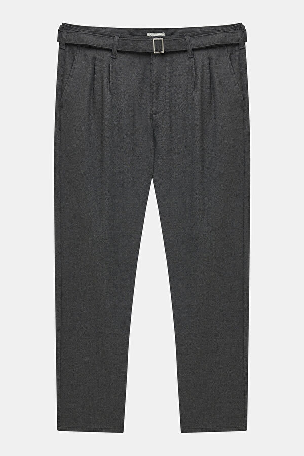 Grey Melange Straight Leg Men's Trousers 3