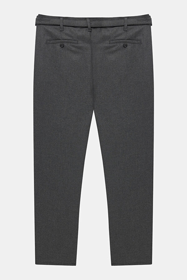Grey Melange Straight Leg Men's Trousers 4