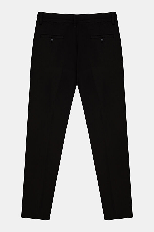 Black Viscose Men's Straight Leg Trousers 2