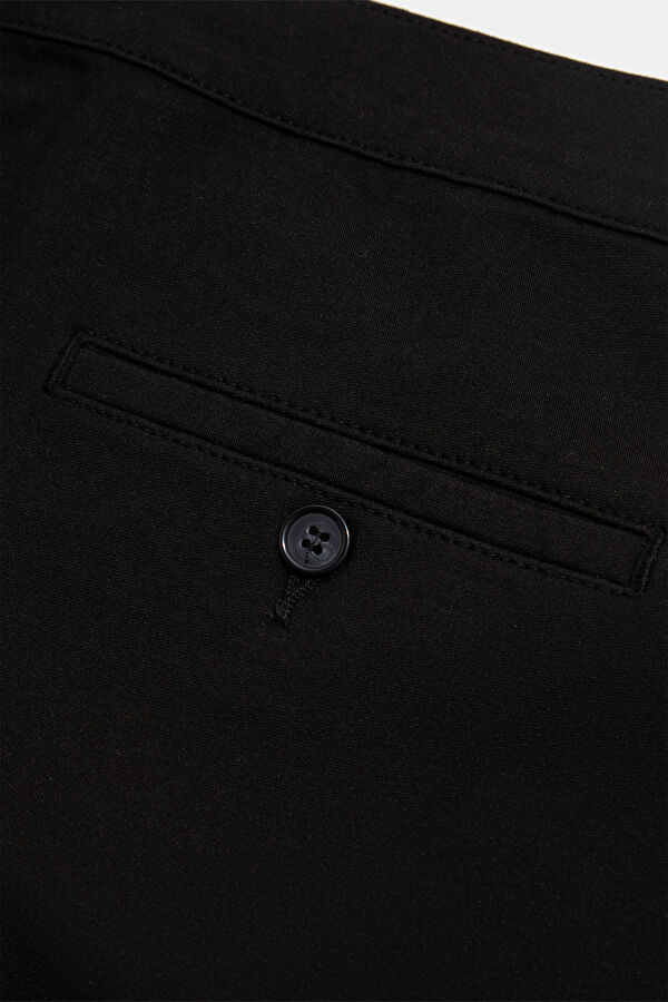 Black Viscose Men's Straight Leg Trousers 6