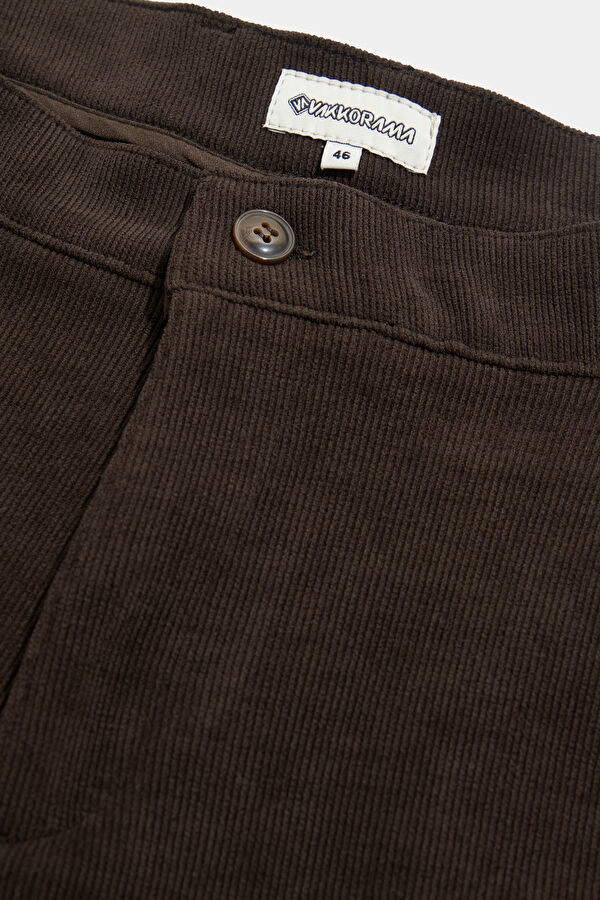 Dark Brown Straight Leg Men's Trousers 3