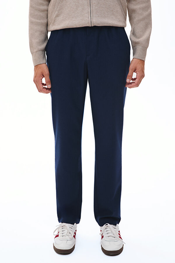 Navy Blue Straight Leg Men's Trousers 2