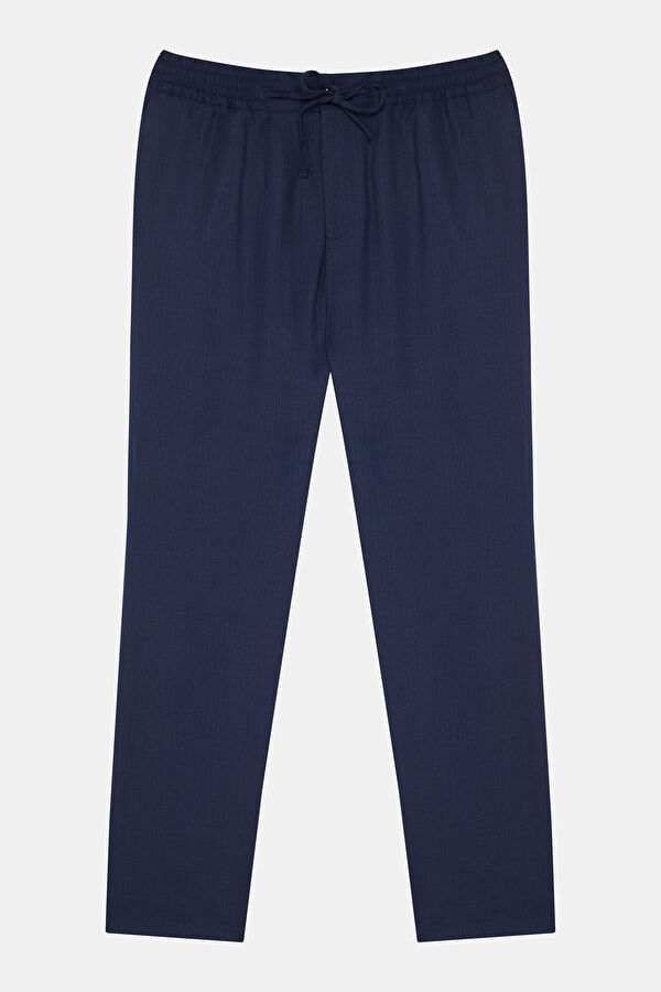 Navy Blue Straight Leg Men's Trousers 4