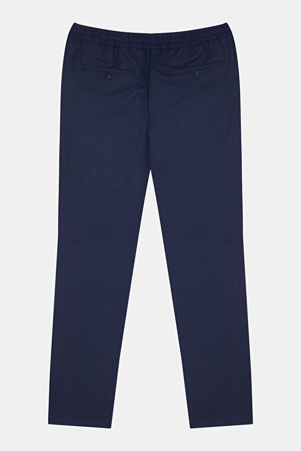 Navy Blue Straight Leg Men's Trousers 5