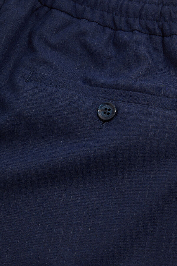 Navy Blue Straight Leg Men's Trousers 7