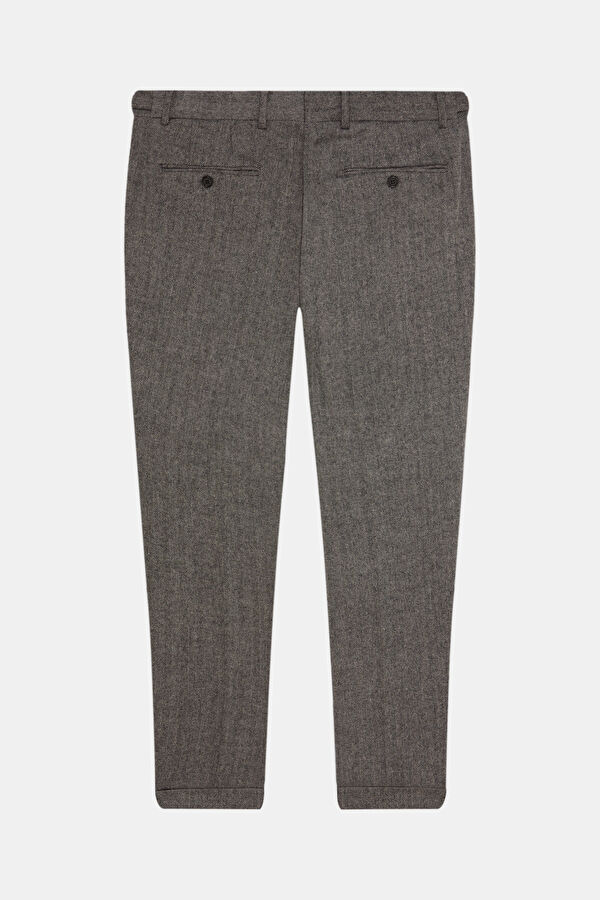 Black Straight Leg Wool Men's Trousers 4